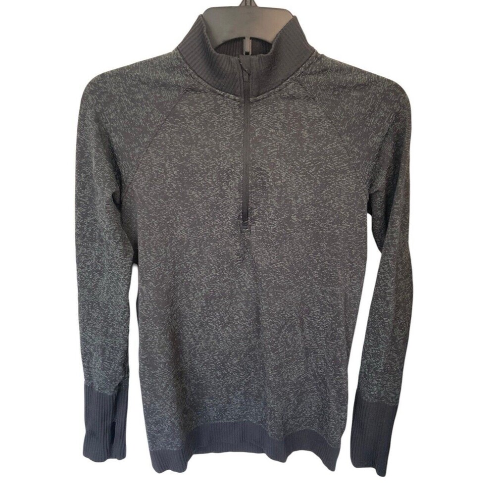 Lululemon‎ Rest Less 1/2 Zip Black/Gray Top Athleisure